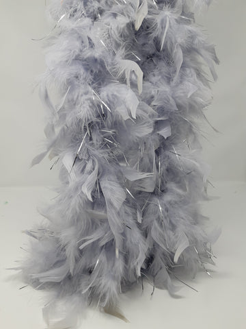 Silver Plush Feather Boa