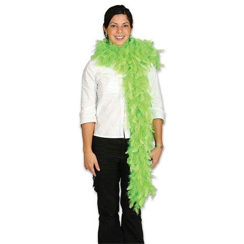 Neon Green Plush Feather Boa - FeatherBoaShop.com